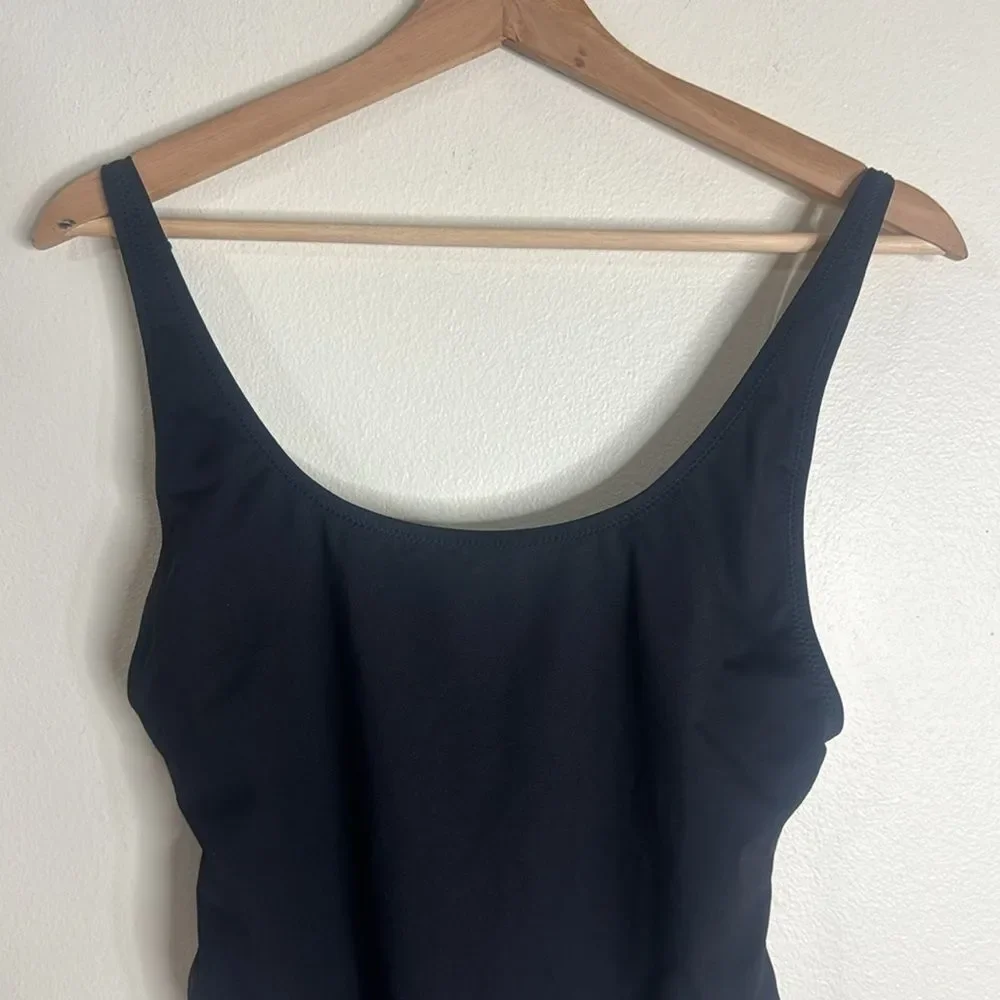 Black Scoop Neck One-Piece Swimsuit - Women's Swim
